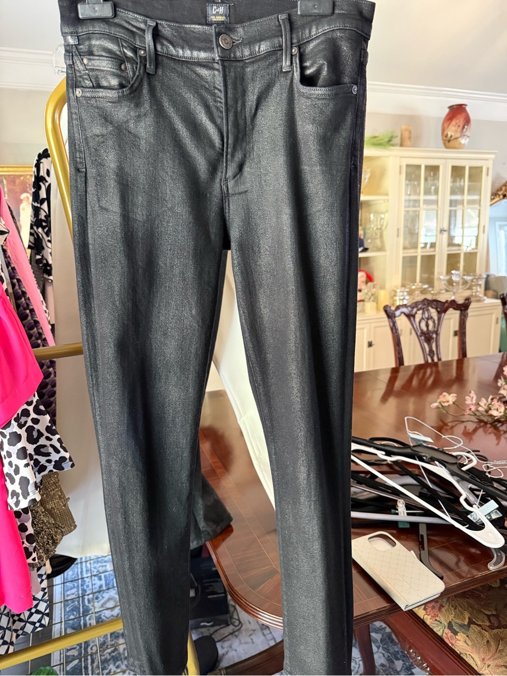 Citizens Of Humanity Black Coated Skinny Jeans